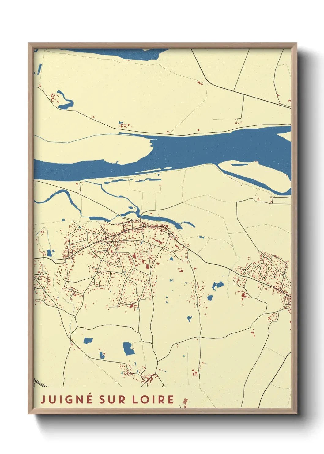 Un poster carte Juigné sur Loire