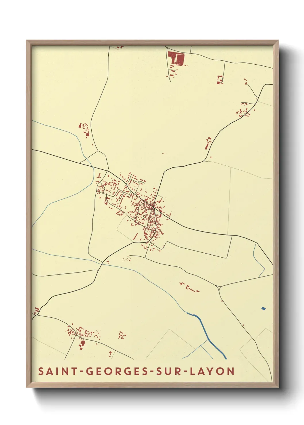 Un poster carte Saint-Georges-sur-Layon