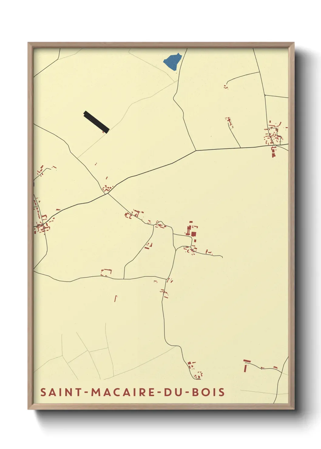 Un poster carte Saint-Macaire-du-Bois