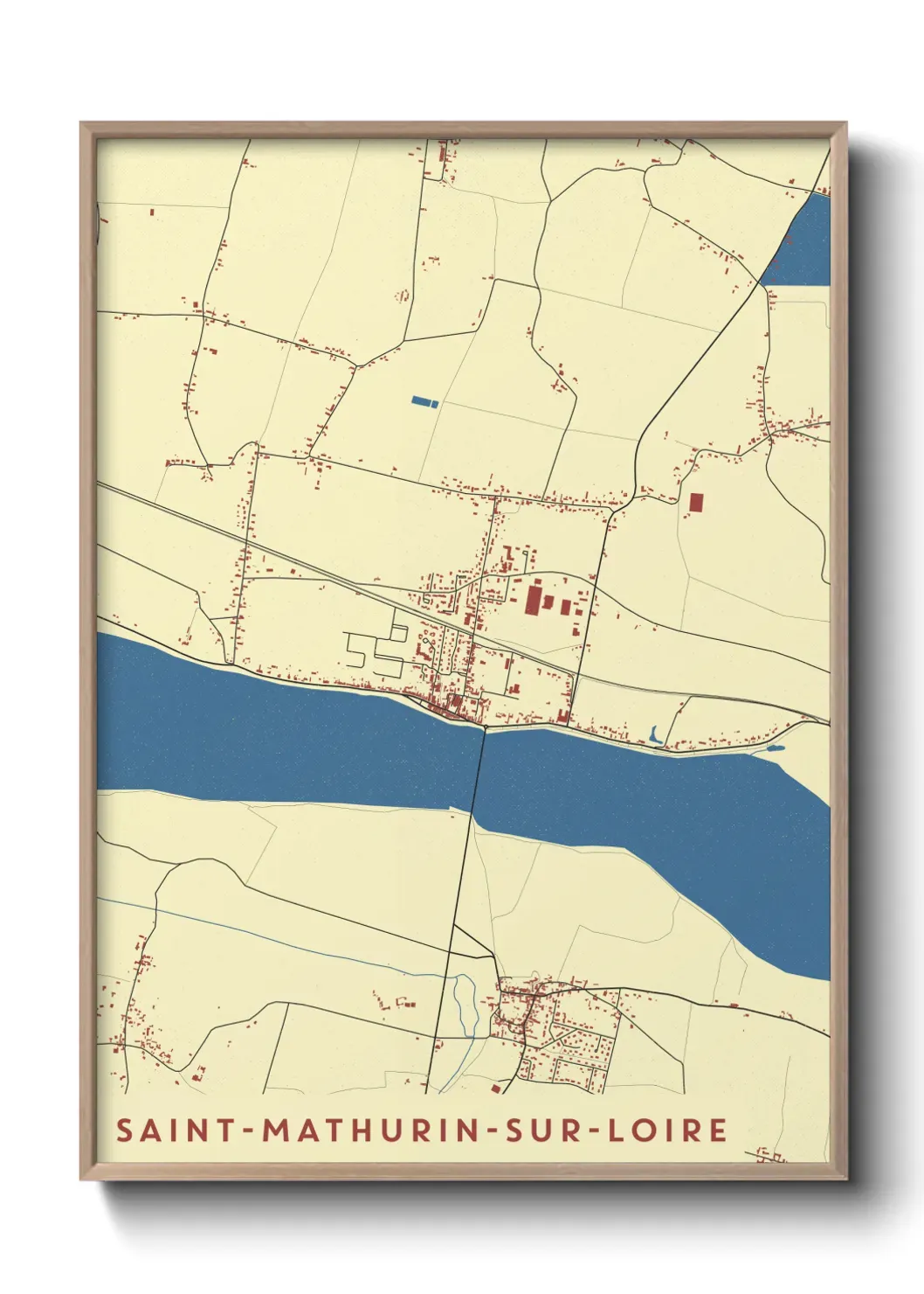 Un poster carte Saint-Mathurin-sur-Loire