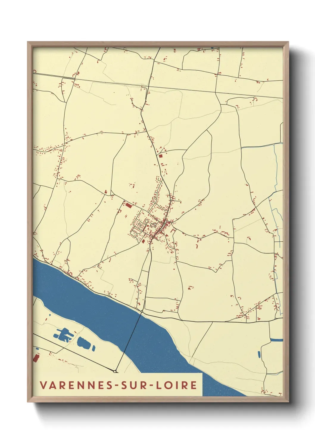 Un poster carte Varennes-sur-Loire