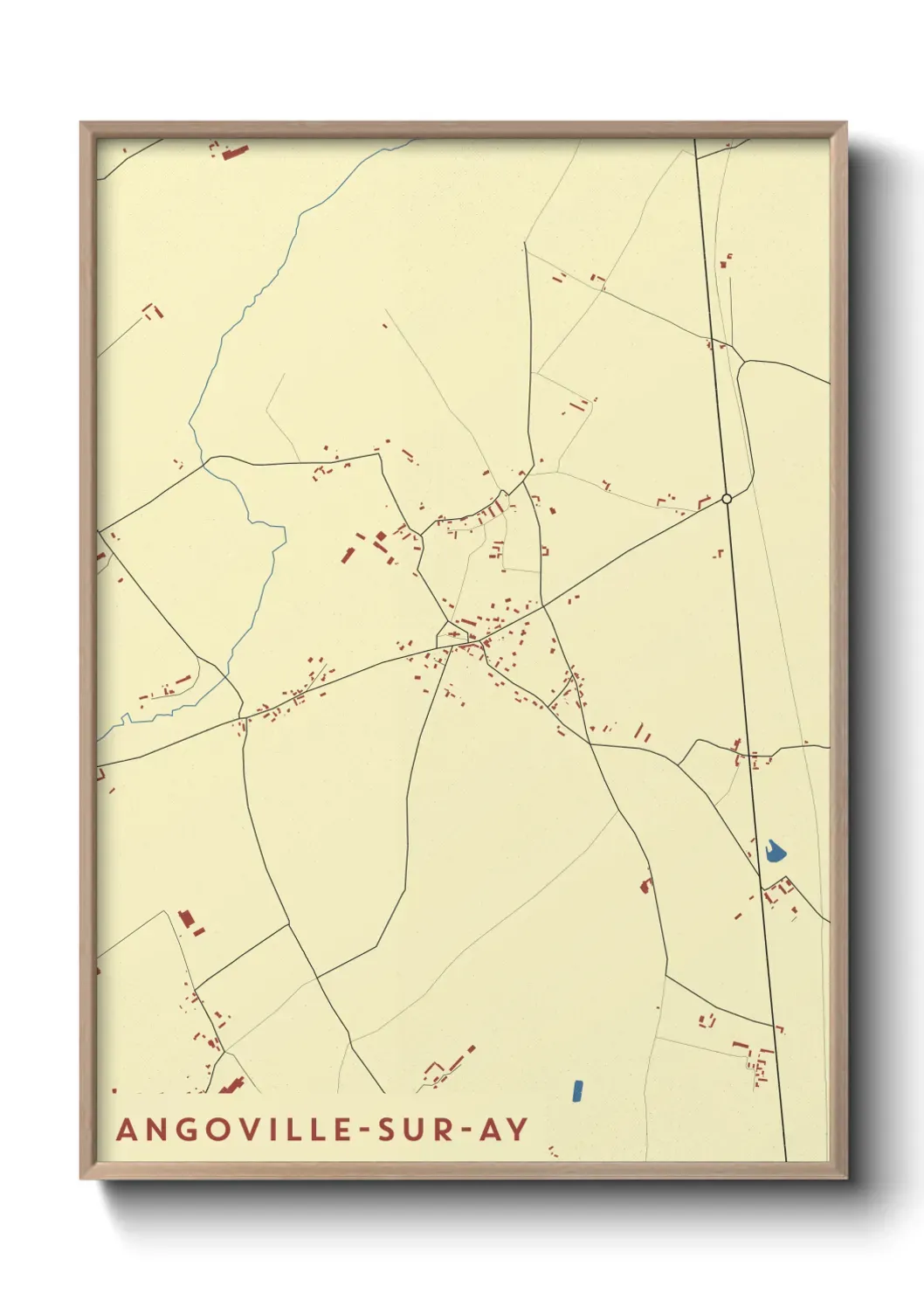 Un poster carte Angoville-sur-Ay