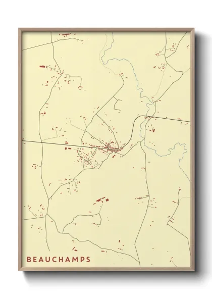 Une affiche de carte sur Beauchamps