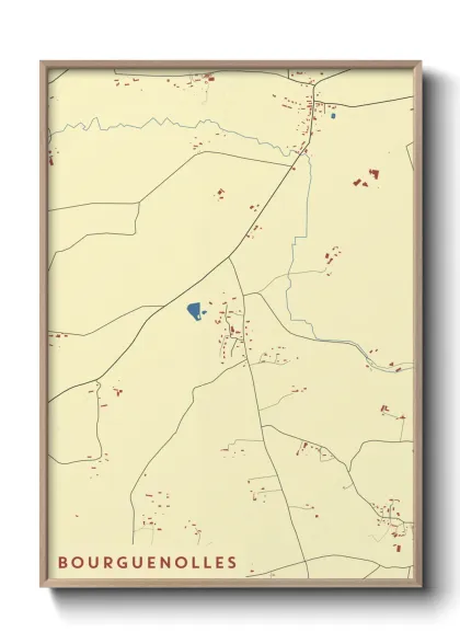 Une affiche de carte sur Bourguenolles