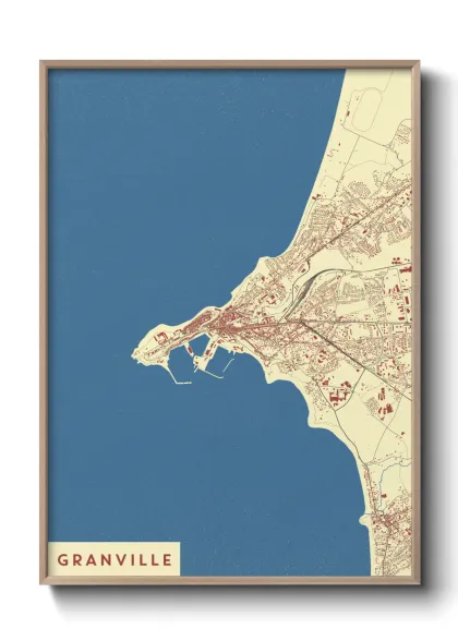 Une affiche de carte sur Granville