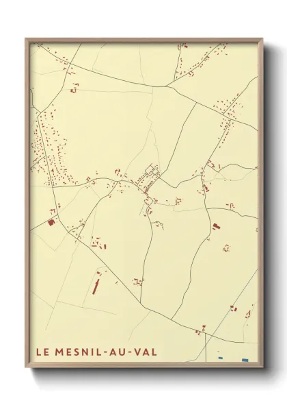Une affiche de carte sur Le Mesnil-au-Val