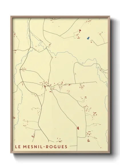 Une affiche de carte sur Le Mesnil-Rogues