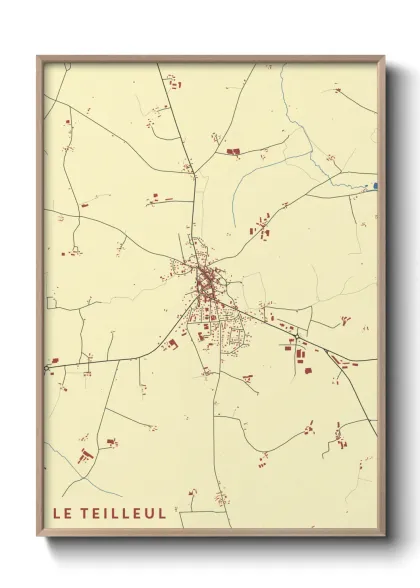 Une affiche de carte sur Le Teilleul