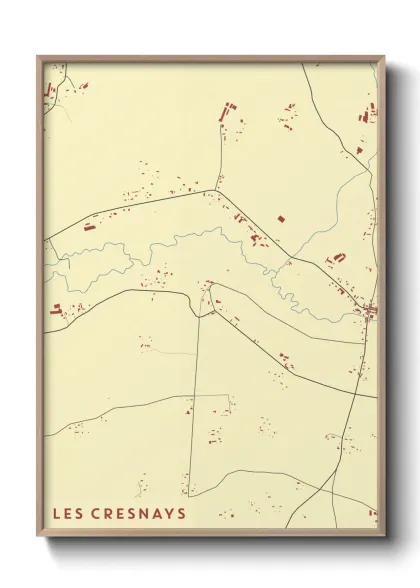 Une affiche de carte sur Les Cresnays