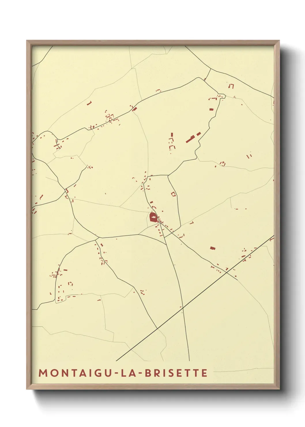 Un poster carte Montaigu-la-Brisette