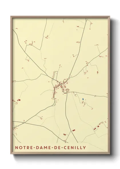 Une affiche de carte sur Notre-Dame-de-Cenilly