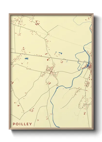 Une affiche de carte sur Poilley