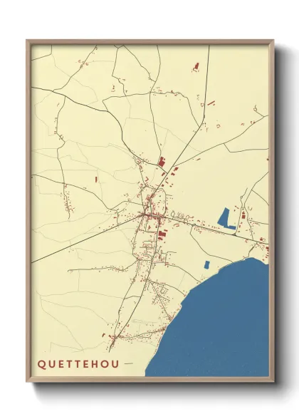 Une affiche de carte sur Quettehou