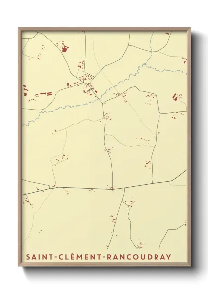 Une affiche de carte sur Saint-Clément-Rancoudray