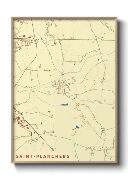 Une affiche de carte sur Saint-Planchers