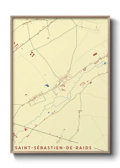 Une affiche de carte sur Saint-Sébastien-de-Raids