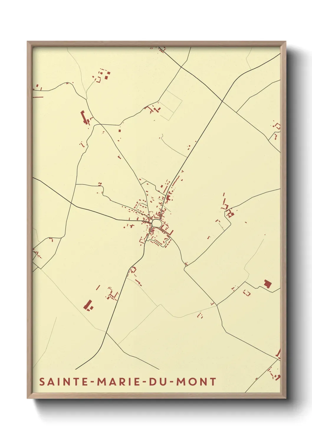 Un poster carte Sainte-Marie-du-Mont