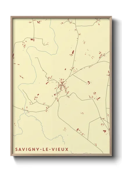 Une affiche de carte sur Savigny-le-Vieux
