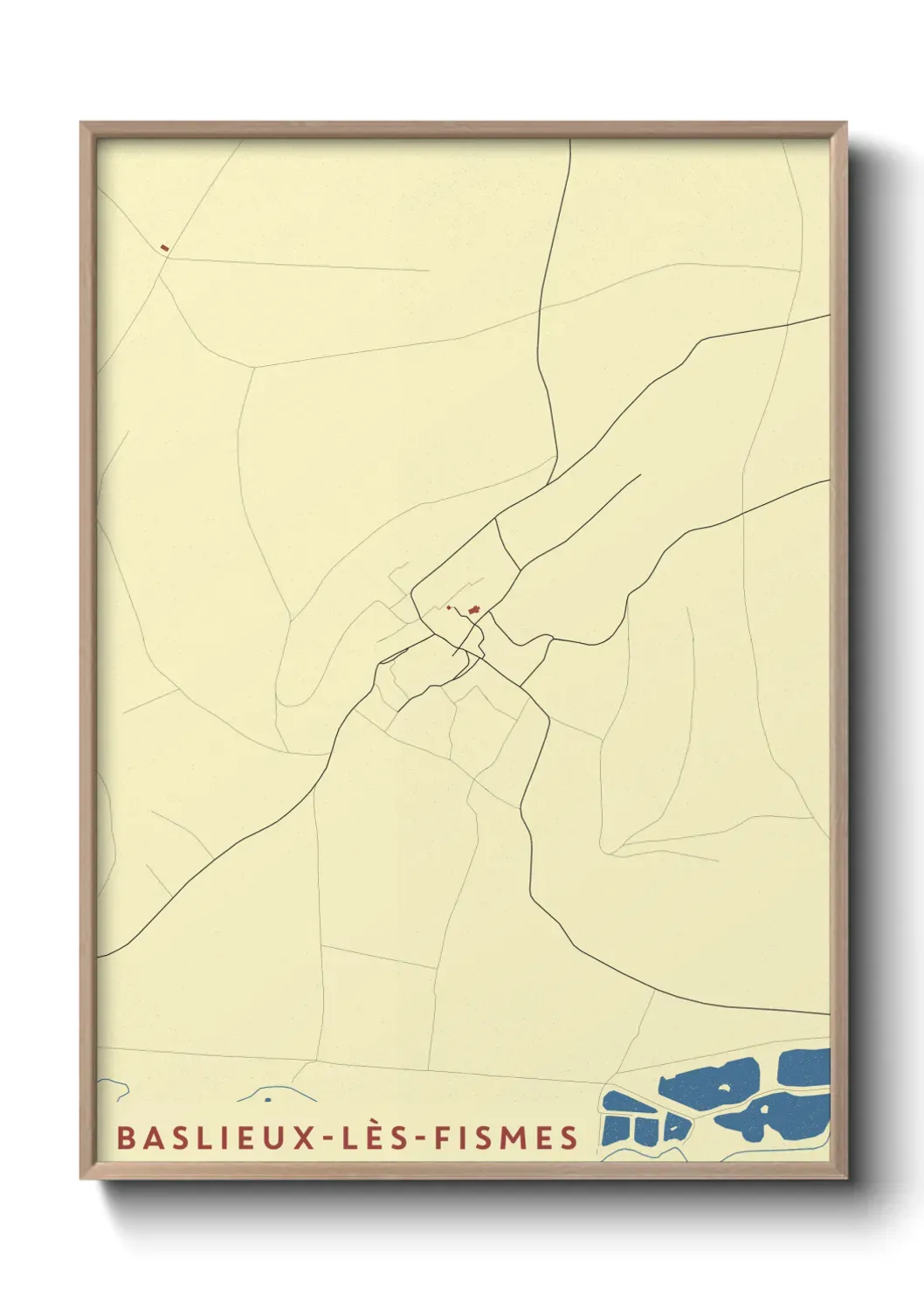 Un poster carte Baslieux-lès-Fismes