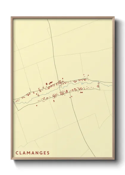 Une affiche de carte sur Clamanges