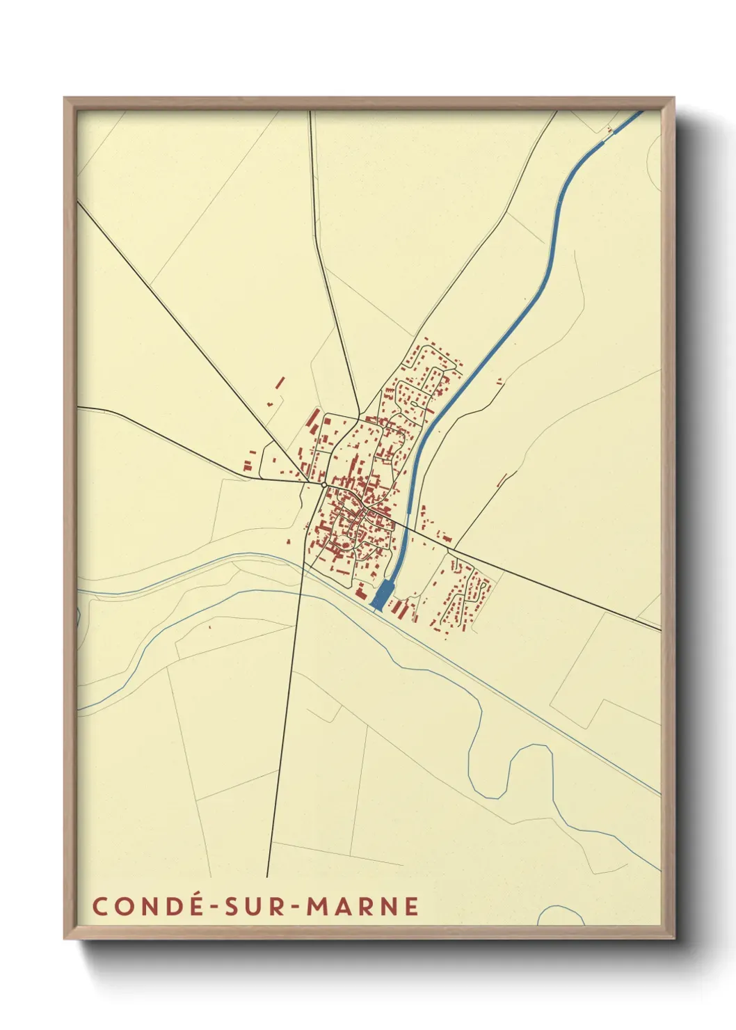 Un poster carte Condé-sur-Marne