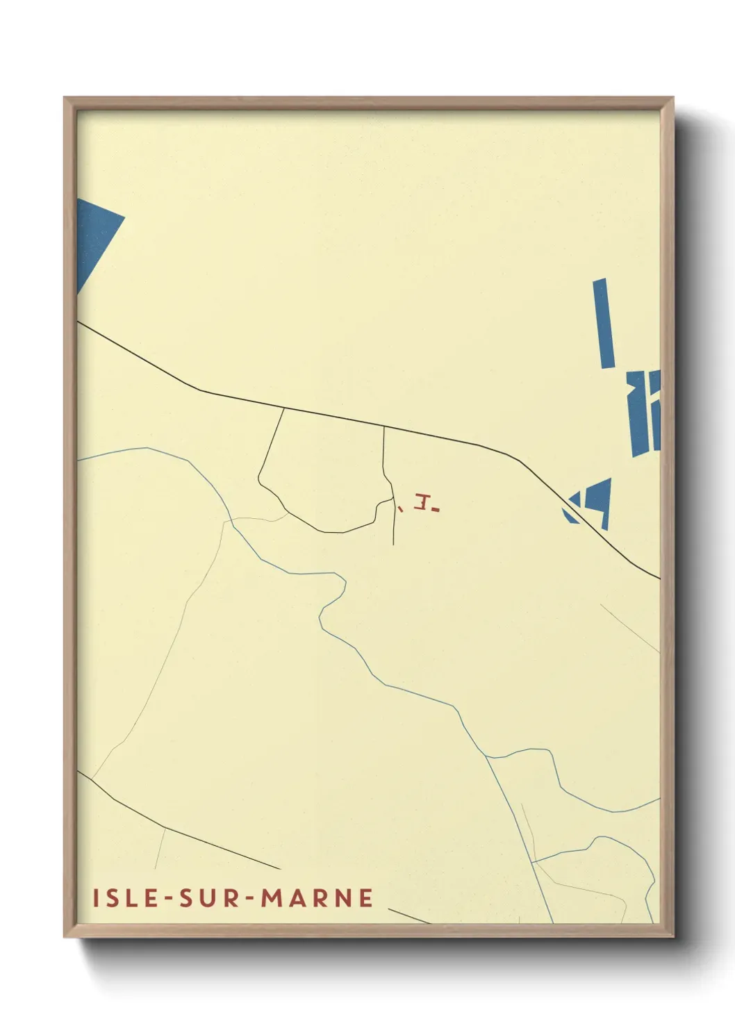 Un poster carte Isle-sur-Marne