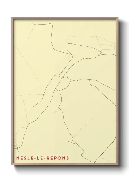 Une affiche de carte sur Nesle-le-Repons