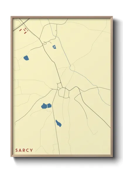 Une affiche de carte sur Sarcy