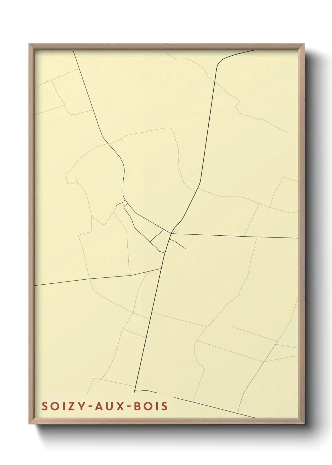 Un poster carte Soizy-aux-Bois