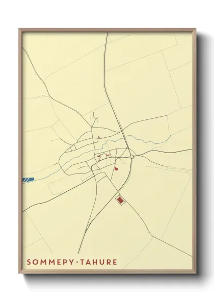 Une affiche de carte sur Sommepy-Tahure
