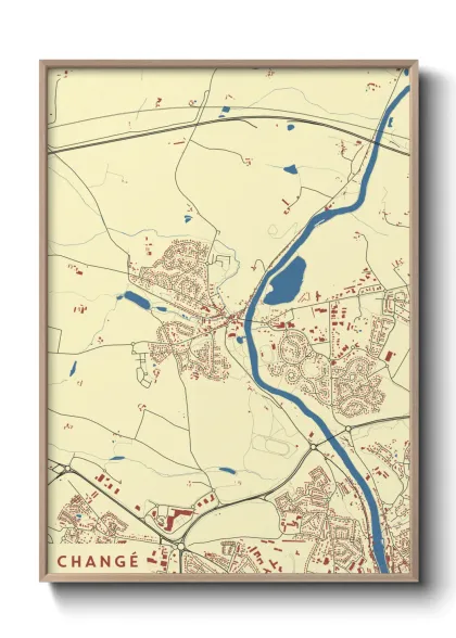 Une affiche de carte sur Changé