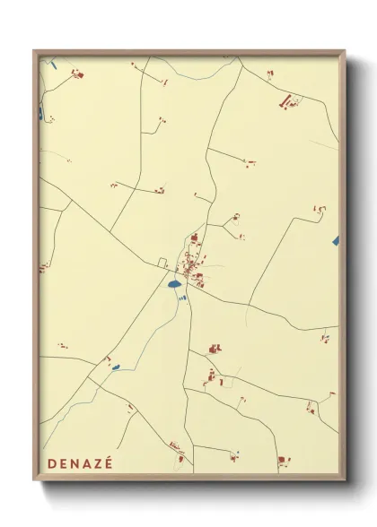 Une affiche de carte sur Denazé