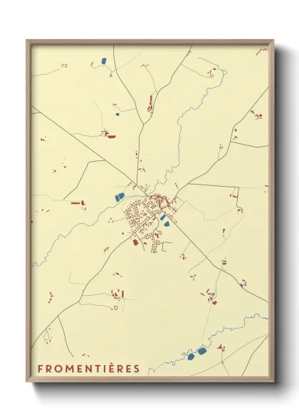 Une affiche de carte sur Fromentières