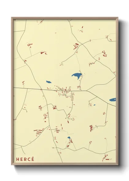 Une affiche de carte sur Hercé