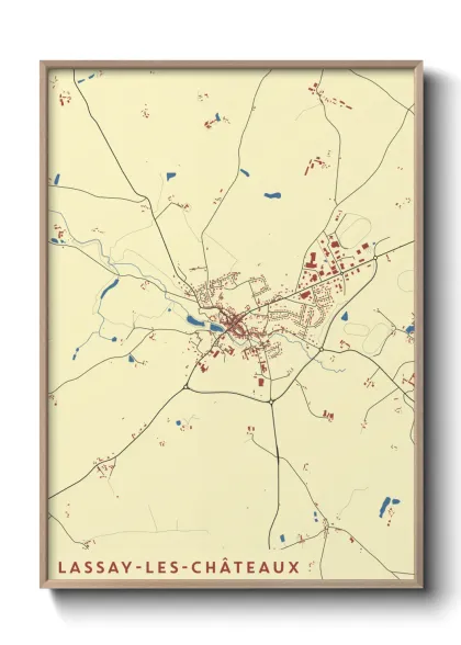 Une affiche de carte sur Lassay-les-Châteaux
