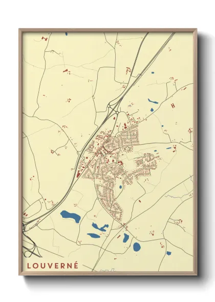 Une affiche de carte sur Louverné