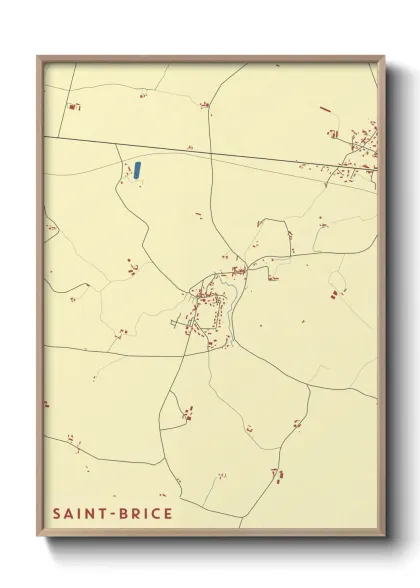 Une affiche de carte sur Saint-Brice