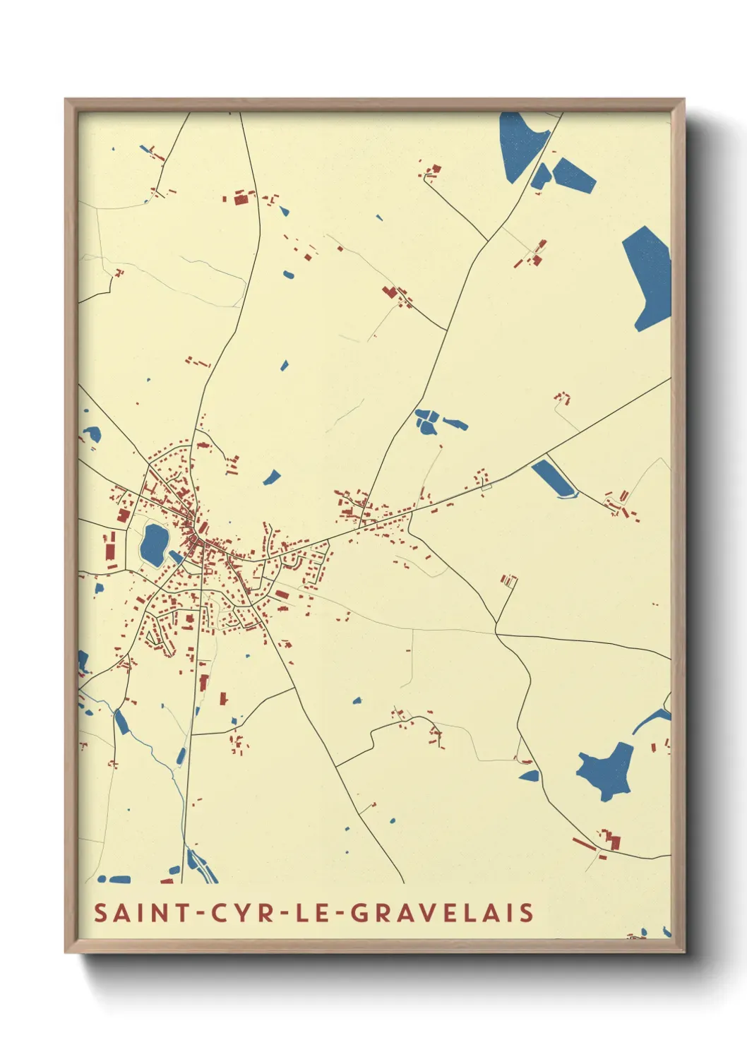 Un poster carte Saint-Cyr-le-Gravelais