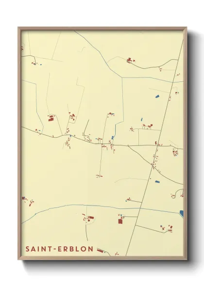 Une affiche de carte sur Saint-Erblon