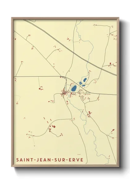 Une affiche de carte sur Saint-Jean-sur-Erve