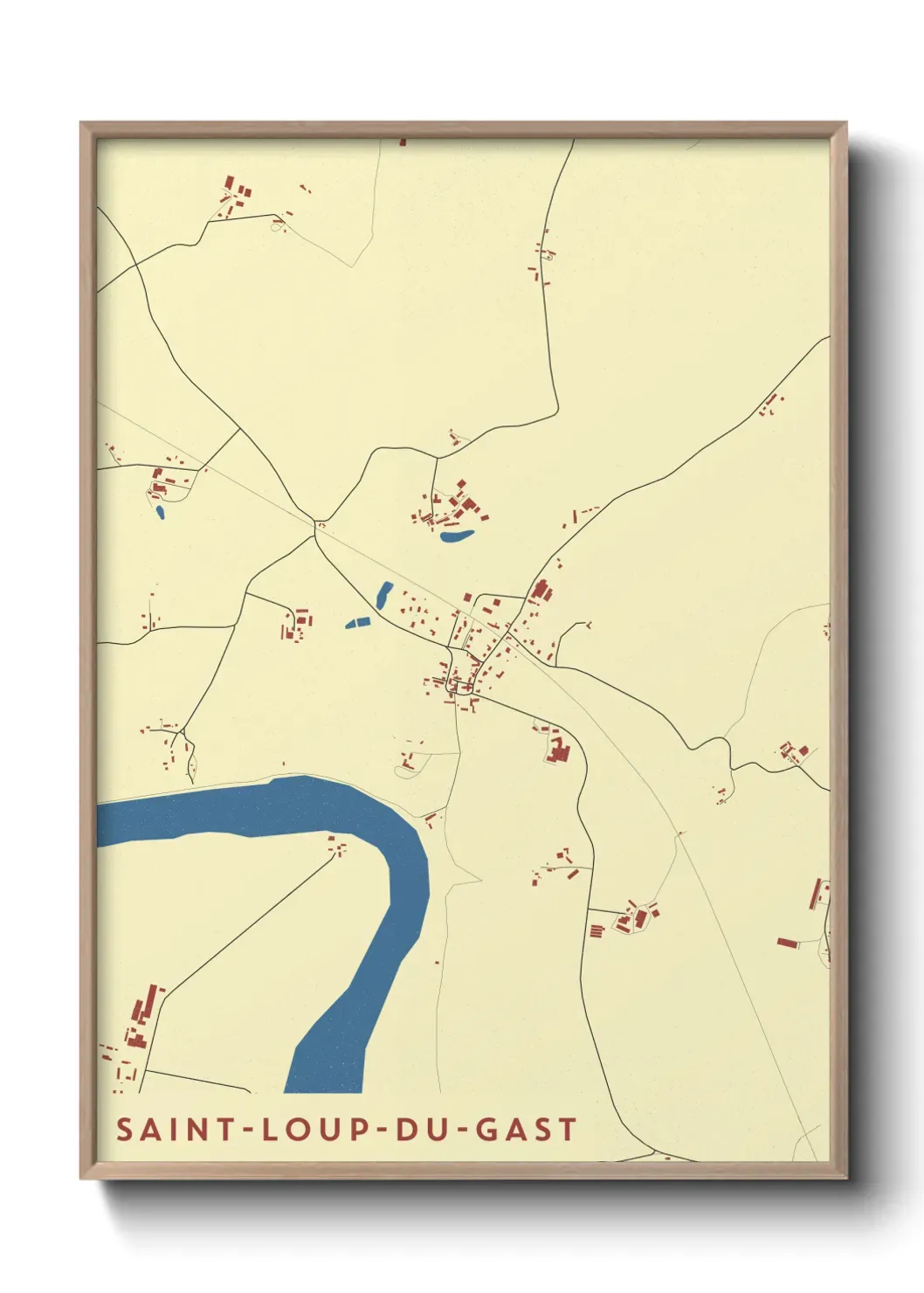 Un poster carte Saint-Loup-du-Gast