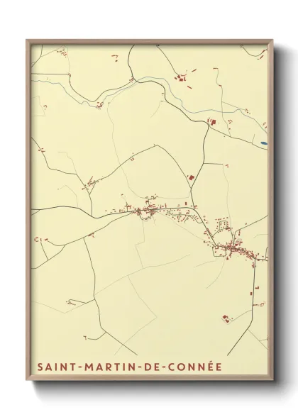 Une affiche de carte sur Saint-Martin-de-Connée