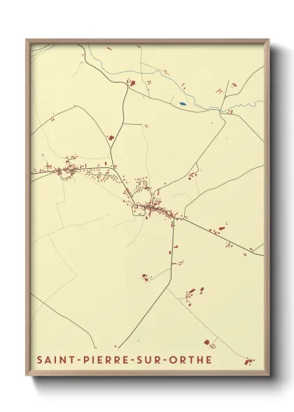 Une affiche de carte sur Saint-Pierre-sur-Orthe