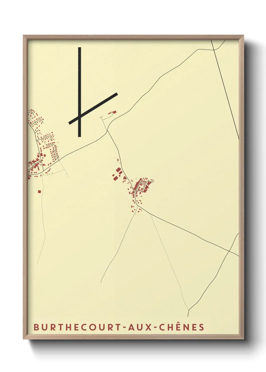Un poster carte Burthecourt-aux-Chênes