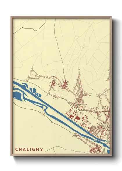 Une affiche de carte sur Chaligny