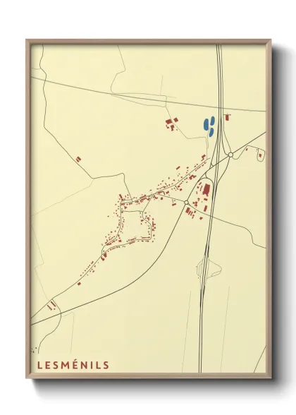 Une affiche de carte sur Lesménils