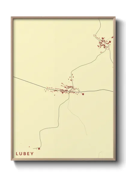 Une affiche de carte sur Lubey