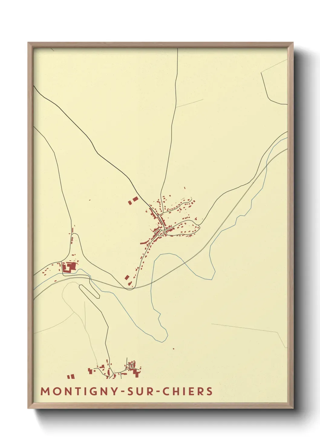 Un poster carte Montigny-sur-Chiers