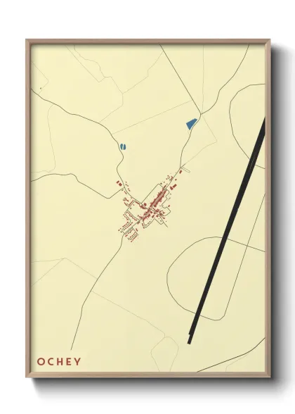 Une affiche de carte sur Ochey