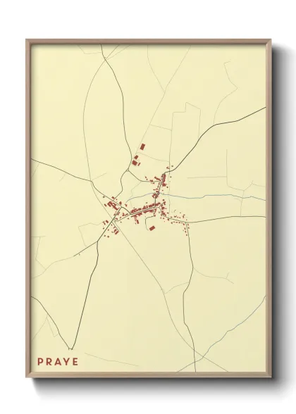 Une affiche de carte sur Praye